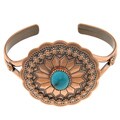 Southwest Moon Copper Turquoise Accent Cuff Bracelet