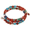 Southwest Moon Sterling Silver Multi-gemstone Wrap Bracelet