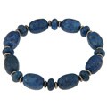 Southwest Moon Sterling Silver Denim Lapis Nugget Stretch Bracelet