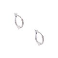 10k White Gold Mini Heart Hoop Earrings