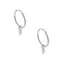 10k White Gold Dangling Heart Endless Hoop Earrings