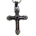 Stainless Steel Cubic Zirconia Cross Necklace