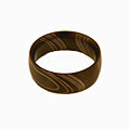 Stainless Steel Men's Black Wood Grain Design Ring