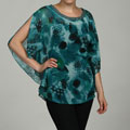 Best online information on abstract Shell Enid Status by Chenault Women's Peacock/ Black Bead Embellished Top