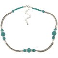 Crystale Silvertone Turquiose Stone Necklace