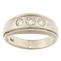 14k White Gold 2/5ct TDW Diamond 3-stone Gypsy Estate Ring (J-K, SI1-SI2)