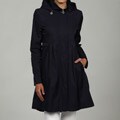 DKNY Women's Hooded Babydoll Rain Coat