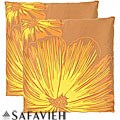 Botanical 18-inch Orange/ Yellow Decorative Pillows (Set of 2)