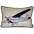 Airplane Applique Decorative Pillow
