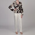 Free efficient problem solver for abstract Dragonfly Motif Allyson Cara Women's Abstract Floral Pant Suit