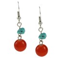 Crystale Turquiose and Carnelian Dangle Earrings