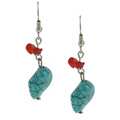 Crystale Genuine Carnelian Turquiose Dangle Earrings
