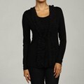 Cable & Gauge Women's Twofer Lace and Chiffon Ruffled Top