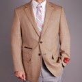 Mantoni Men's Taupe Checkered 2-button Wool Sportcoat