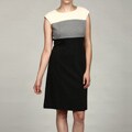 Spense Women's Charcoal Stripe Boat Neck Dress