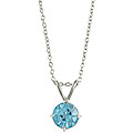 Glitzy Rocks Sterling Silver Swiss Blue Topaz Solitaire Necklace