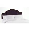 Murdoch Aubergine Velvet Espresso Finish Queen-size Headboard