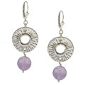 Charming Life Silvertone Pale Amethyst Radiant Sun Earrings