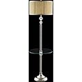 Brushed Nickel and Crystal Floor Lamp with Shelf