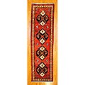 Persian Hand-knotted Red/ Ivory Tribal Hamadan Wool Rug (3'6 x 12'4)