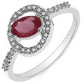 10k White Gold Ruby and 1/5ct TDW Diamond Ring (H-I, I2-I3)