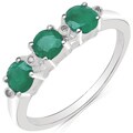 10k White Gold Emerald and Diamond Accent Ring