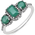 10k White Gold Emerald and 1/4ct TDW Diamond Ring (I-J, I2-I3)