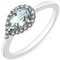 10k White Gold Aquamarine and 1/6ct TDW Diamond Ring (H-I, I2-I3)