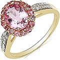 10k Yellow Gold Pink Tourmaline and Diamond Accent Ring