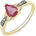 10k Yellow Gold Ruby and Diamond Accent Ring