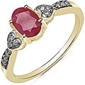 10k Yellow Gold Ruby and Diamond Accent Ring