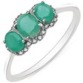 10k White Gold Emerald and 1/10ct TDW Diamond Ring (J-K, I2-I3)