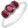 10k White Gold Ruby and 1/10ct TDW Diamond Ring (H-I, I2-I3)