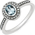 10k White Gold Aquamarine and 1/6ct TDW Diamond Ring (I-J, I2-I3)