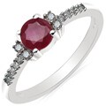 10k White Gold Ruby and 1/8ct TDW Diamond Ring (J-K, I2-I3)