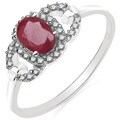 10k White Gold Ruby and 1/6ct TDW Diamond Ring (H-I, I2-I3)