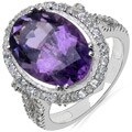 Sterling Silver Amethyst and White Topaz Ring