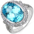 Sterling Silver Blue and White Topaz Ring