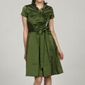 Julian Taylor Women's Taffeta Ruffle and Rhinestone Dress