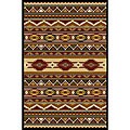 Soho Black/ Red Country Rug (7'10 x 10'3)