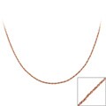 Mondevio Rose Gold over Silver 36-inch Twisted Box Chain Necklace