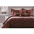 Felicity Burgundy/ Gold 7-piece Chenille King-size Comforter Set