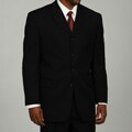 Bendetti Men's Black Wool 4-button Suit