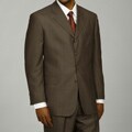 Vanetti Men's Brown Tonal Pinstripe 4-button Suit