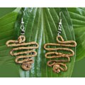 Aluminum and Banana Fiber Twisted Earrings (Kenya)