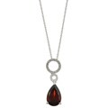 Viducci 10k Gold Garnet and 1/10ct TDW Diamond Necklace (G-H, I1-I2)