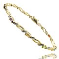 18k Gold over Silver Multi-gemstone and Diamond Accent Twist Bracelet