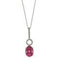 Viducci 10k Gold Pink Topaz and 1/10ct TDW Diamond Necklace (G-H, I1-I2)