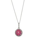 Viducci 10k Gold Pink Topaz and 1/10ct TDW Diamond Necklace (G-H, I1-I2)