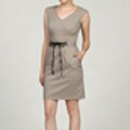 Marc New York Women's Sleeveless Pull ThruTied Belt Dress
